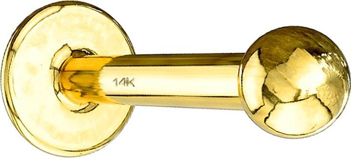 Star Piercing Micro Labret 14k gold mit Kugel (ohne Messing, 14k Gold)