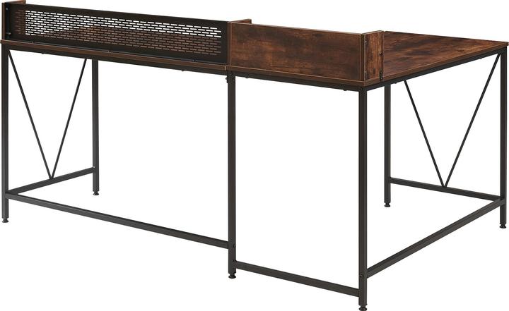 En.Casa Schreibtisch Frelvepirg mit Rückwand L-förmig 165x110x75 cm Walnuss