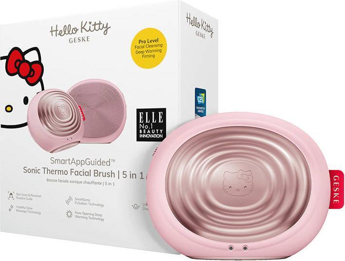 Actual product image Konjac Sponge x Hello Kitty | SmartAppGuided Sonic Thermo Facial Brush | 5 in 1 | Huidreiniging | Reinigingsborste