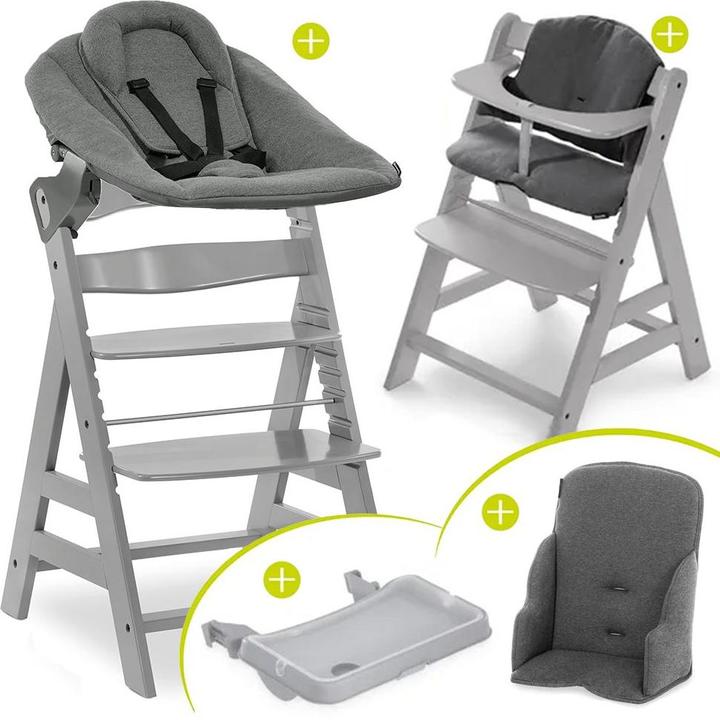 Produktbild Hauck Hochstühle Alpha Plus Grey XXL Newborn Set - Hochstuhl + 2in1 (Hochstuhl)
