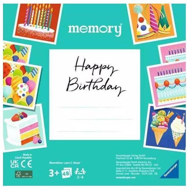 Produktbild Ravensburger moments memory® Happy Birthday - 22399 - Zum Geburtstag gratulieren mit dem (Deutsch, Arabisch, Russisch, Finnisch, Türkisch, Spanisch, Englisch, Thailändisch, Katalanisch, Schwedisch, Italienisch, Polnisch, Bulgarisch, Ukrainisch, Norwegisch, Isländisch, Dänisch, Lettisch, Portugiesisch, Koreanisch, Tschechisch, Litauisch, Ungarisch, Estnisch, Niederländisch)