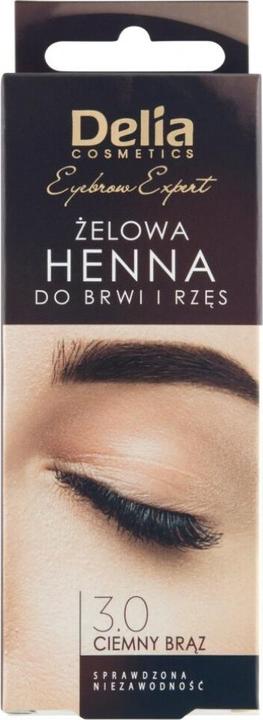 Actual product image Delia Cosmetics Delia - Henna for eyebrows and eyelashes gel 3.0 Dark Brown 15ml