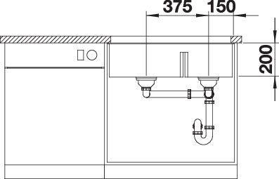 Actual product image Blanco Subline 430/270-U (Undermount sink, 46 cm, 75.50 cm)