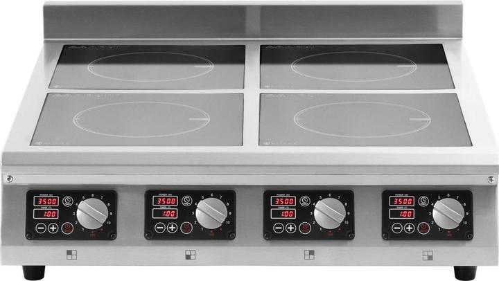 Produktbild Royal Catering Induktionsplatte Induktionskochplatte 4 Felder mit 4 x 3500 W Timer Edelstahl