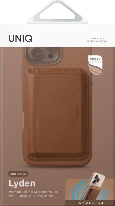 Actual product image Uniq Lyden DS RFID Magnetic Wallet with Phone Stand - Brown