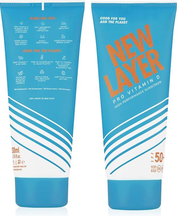 Actual product image New Layer Pro Vitamin D (Suntan cream, SPF 50+, 200 ml, 252 g)