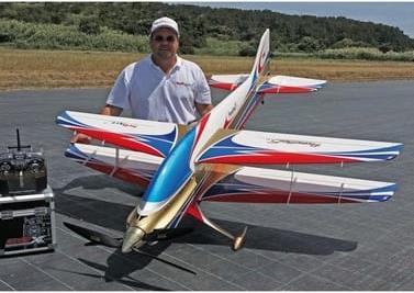 Actual product image Sebart PrometheuS 2M Biplane 1780 mm ARF White/Blue/Red (Aerobatics)