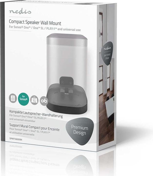Immagine prodotto Nedis Supporto a parete, Sonos One/SL/Play:1, fisso - nero (1 pz., Installazione a parete, Non mobile)
