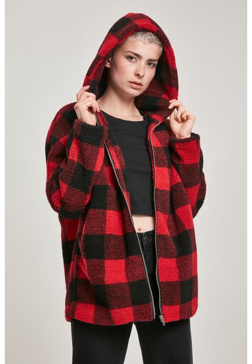 Immagine prodotto Urban Classics Giacca Sherpa da donna con cappuccio a quadri oversize (4XL)