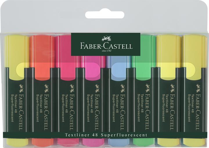 Produktbild Faber-Castell 4005401548621 Leuchtmarker (Gelb, Blau, Grün, Orange, Rot, Rosa, 5 mm, 8 x)