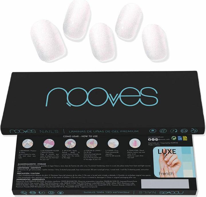 Immagine prodotto Nooves Foglietti di gel per unghie con perle bianche 20 pezzi (Unghie artificiali, Bianco)