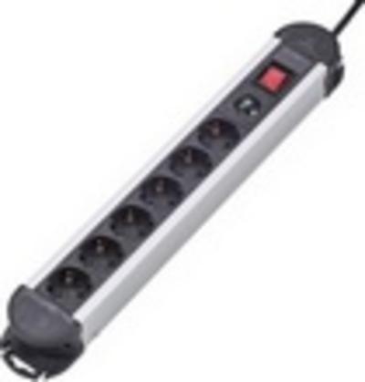 Productafbeelding Renkforce Overspanningsbeveiliging contactdoos 6voudig zwart beschermingscontact 1296313 (6 x, CEE 7/3, 1.40 m)