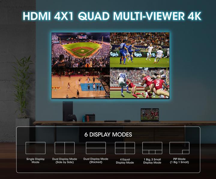 Image du produit Manhattan Commutateur multivision HDMI 4K@30Hz 4 ports