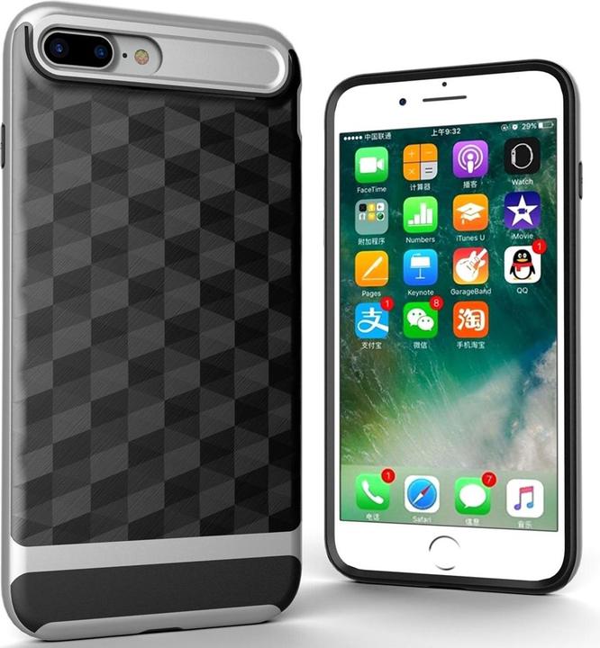 Produktbild König Design Apple iPhone 7 Plus Hülle Case Handy Cover Schutz Etui Schutzhülle Bumper Silber (Apple iPhone 7 Plus)
