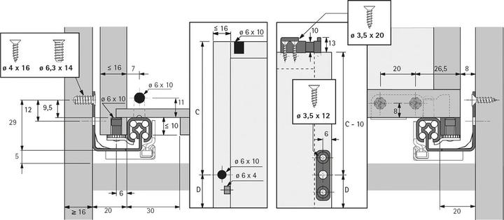 Actual product image Hettich Quadro 25 mit Silent System, 500 mm, links und rechts