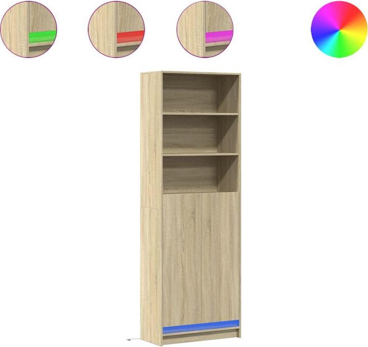 Image du produit VidaXL Highboard avec éclairage LED (69 x 32.5 x 200 cm)
