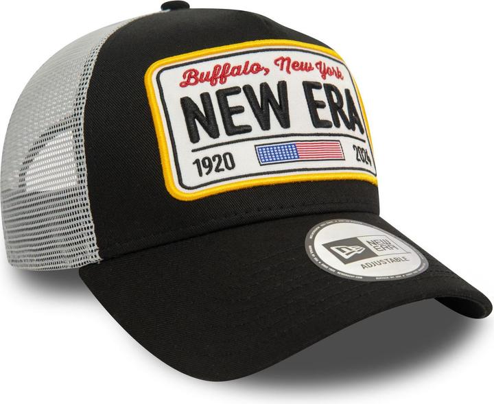 Actual product image New Era A-Frame Mesh Trucker Cap - BRAND PLATE