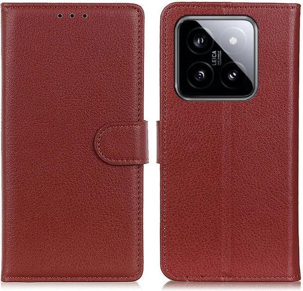 Actual product image MU Classic Litchi Leather Bookcover Series (Xiaomi 14 Pro)
