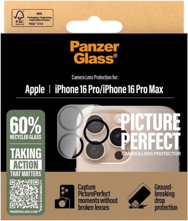 Actual product image PanzerGlass PicturePerfect Lens Protector iPhone '24 6.3" Pro | 6.9" Pro (1 Piece, Apple iPhone 16 Pro, Apple iPhone 16 Pro Max)