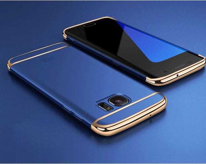 Actual product image König Design Mobile Case Protection Case for Samsung Galaxy S7 Bumper 3 in 1 Cover Chrome Blue New (Samsung Galaxy S7)