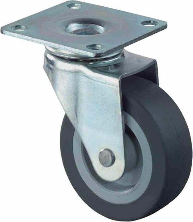 Actual product image BS Rollen Swivel castor Wheel Ø 30 mm Load capacity 20 kg with screw-on plate Rubber grey
