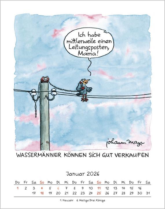Produktbild Wassermann 2026 (19 x 24 cm, Deutsch)