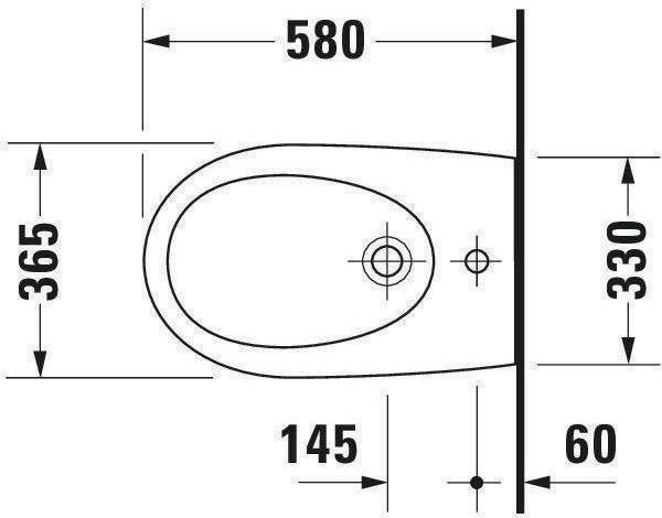 Produktbild Duravit Wand-Bidet ARCHITEC m ÜL HLB 365x580mm 1 Hahnloch weiss