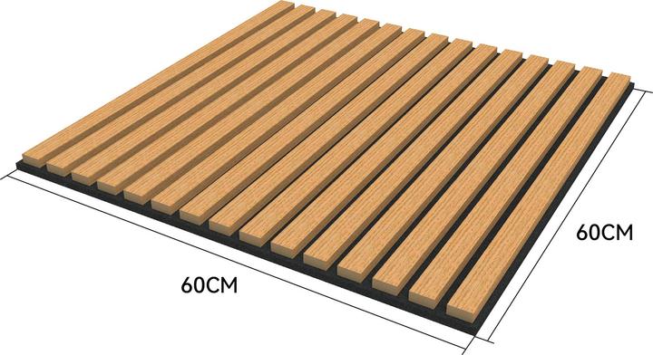 Actual product image neu.holz Akustik-Wandpaneel 16er Set Vang 60x60 cm Eichenoptik, dunkel ()