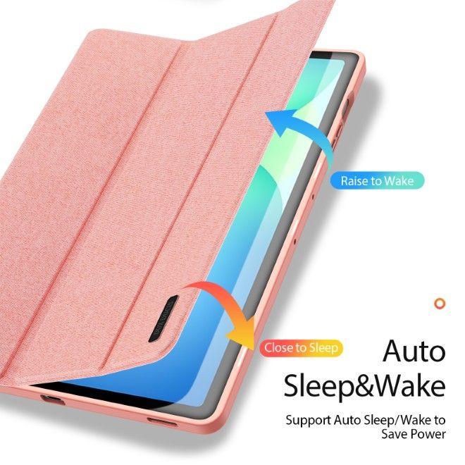 Actual product image Samsung Galaxy Tab S10 FE Plus - Ducis Domo Series, aufstellbares Flip-Etui, Pink (Samsung Galaxy Tab S10 FE+)