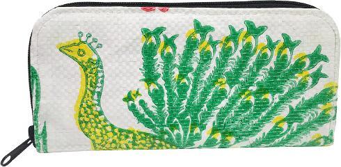 Actual product image Bekos Upcycling - Zipper Wallet from Recycled Lining Bags Peacock