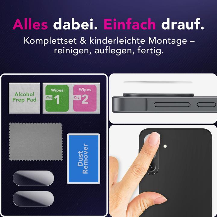 Produktbild Nalia Focus.X2 MAX - Kamera Schutzglas Objektiv Abdeckung Hüllen-kompatibel - Camera Protection Glass (2 Stück, Samsung Galaxy A36)