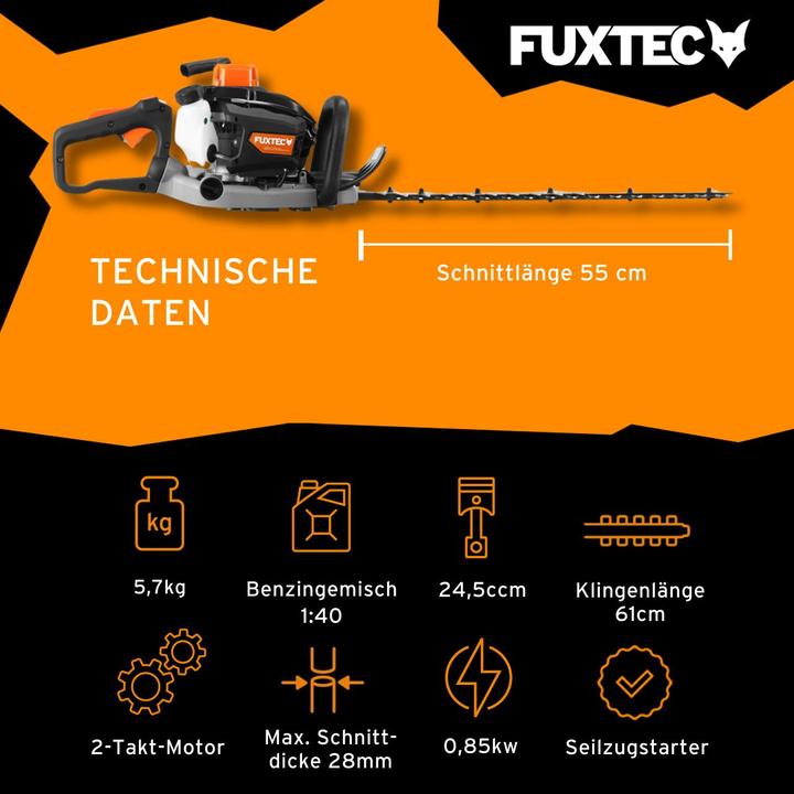 Produktbild Fuxtec Profi Benzin Heckenschere FX-MHP245 (FX-MHP245) (Benzinbetrieb)