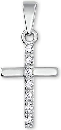 Brilio Silver - Glittering silver cross pendant 446 001 00426 04
