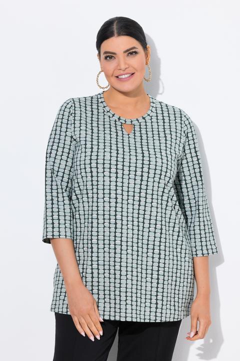 Produktbild Ulla Popken Shirt, grafischer Druck, A-Linie, Rundhals, 3/4-Arm (46, 48)