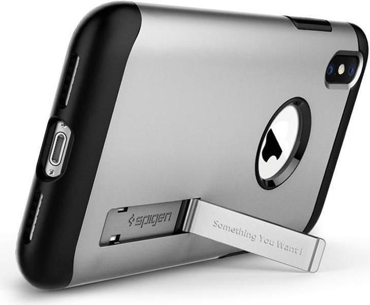 Actual product image Spigen Slim Armor Satin Silver (Apple iPhone XS, Apple iPhone X)