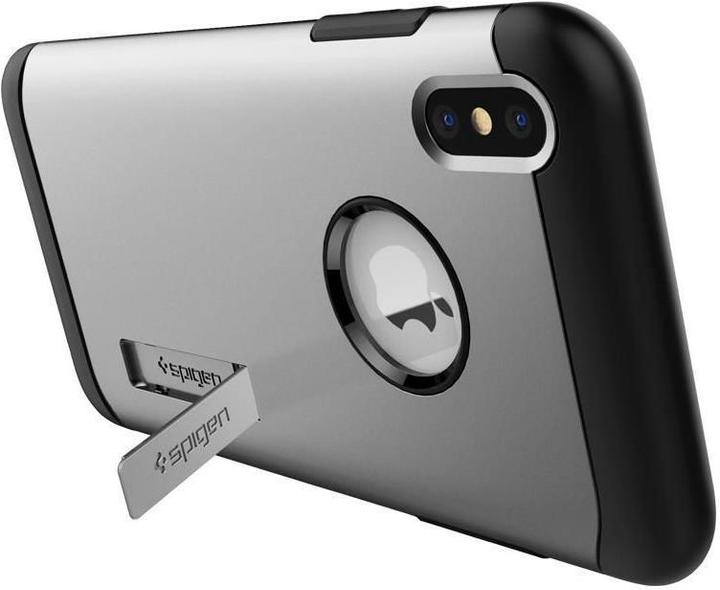 Actual product image Spigen Slim Armor Satin Silver (Apple iPhone XS, Apple iPhone X)