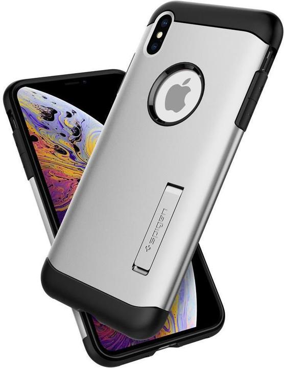 Actual product image Spigen Slim Armor Satin Silver (Apple iPhone XS, Apple iPhone X)