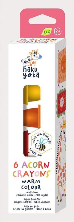 Haku Yoka Acorn wax crayon (Acorn yellow-red, 6 x)