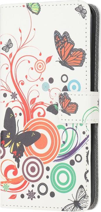 Produktbild Cover-Discount Galaxy A51 - Leder Hülle Kartenfach Schmetterlinge weiss (Samsung Galaxy A51)