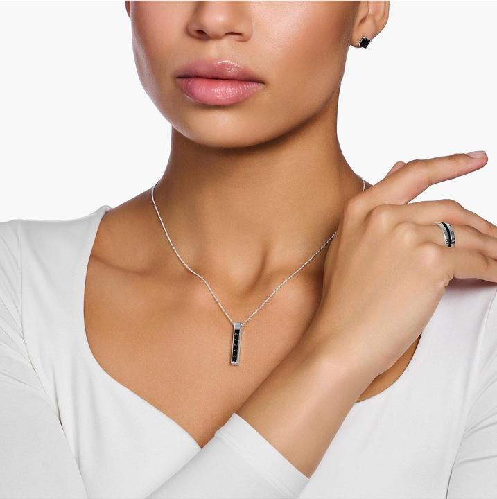 Immagine prodotto Thomas Sabo Catena pietre nere argento (Argento 925, 40 - 45 cm)