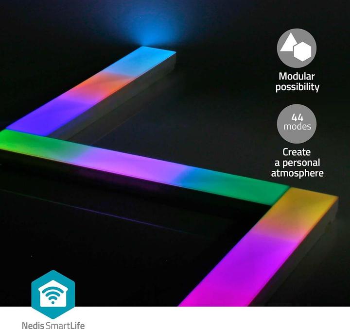 Actual product image Nedis SmartLife Decorative LED | Wall bar | Wi-Fi | RGBIC / Warm white | Android™ / IOS (Warm white, 14.40 cm, Indoor)
