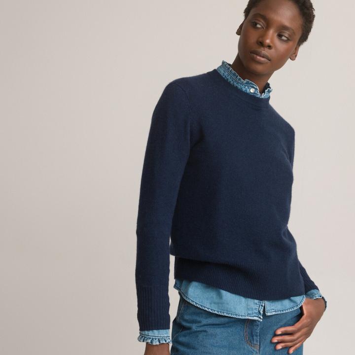 Produktbild La Redoute Collections Pullover runder Ausschnitt Feinstrick in Kaschmir (S)