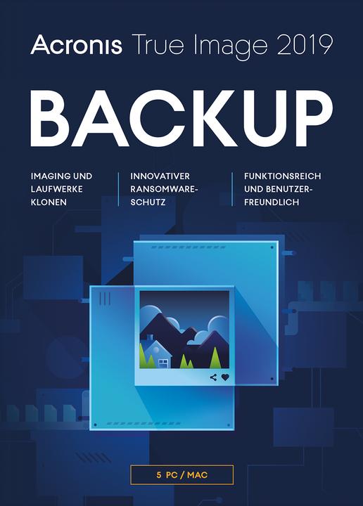 Produktbild Acronis True Image 2019 Swiss Edition (3 User, unbegrenzt)