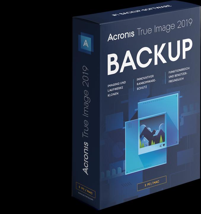 Produktbild Acronis True Image 2019 Swiss Edition (3 User, unbegrenzt)
