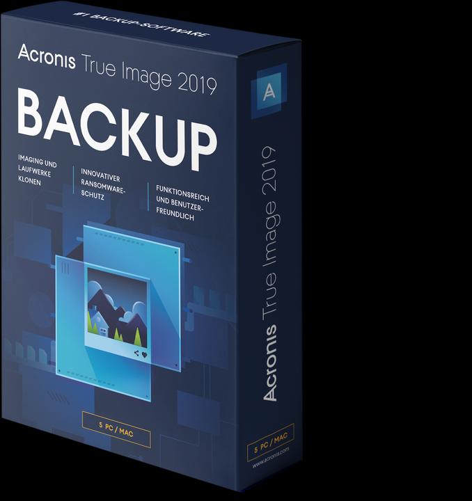Produktbild Acronis True Image 2019 Swiss Edition (3 User, unbegrenzt)