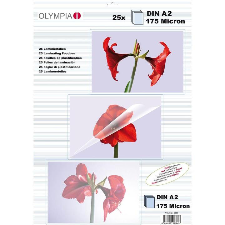 Image du produit Olympia Films de plastification DIN A2 (A2, 25 pièce(s), 125 µm)