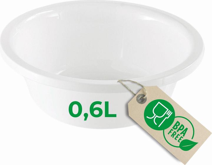 Produktbild Novaliv Spülschüssel Rund 0,6L, D16 cm, Weiss, BPA-frei Spülmaschinenfest Ideal für Küche und Camping (16 cm, 1 x)