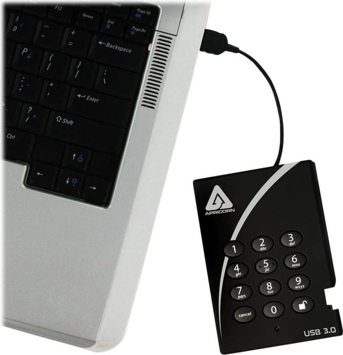 Actual product image Apricorn Aegis Padlock 3.0 A25-3PL256-2000 - hard drive - encrypted - 2 TB - external ( (2 TB)