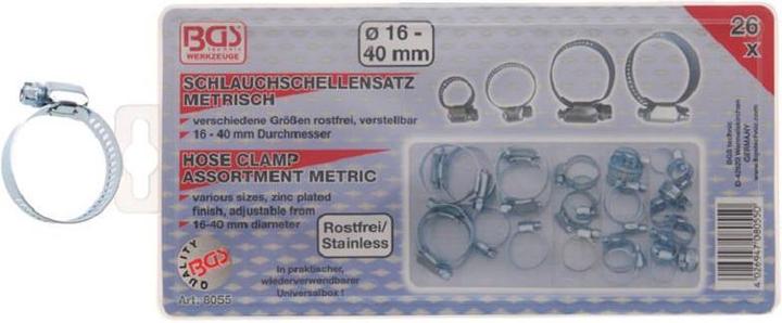 Actual product image BGS Hose Clamp Assortment Ø 16 - 40 mm 26 pcs. (26 pcs.)