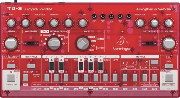 Produktbild Behringer TD-3-SB Syntezator linii basowej czerwony przeźroczysty